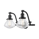 Olean Bath Vanity Light shown in the Oil Rubbed Bronze finish with a Seedy shade