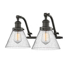 Cone Bath Vanity Light shown in the Oil Rubbed Bronze finish with a Seedy shade