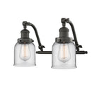 Bell Bath Vanity Light shown in the Oil Rubbed Bronze finish with a Clear shade