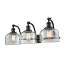 Bell Bath Vanity Light shown in the Oil Rubbed Bronze finish with a Clear shade