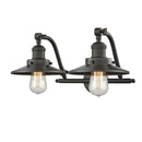 Railroad Bath Vanity Light shown in the Oil Rubbed Bronze finish with a Oil Rubbed Bronze shade