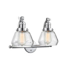 Fulton Bath Vanity Light shown in the Polished Chrome finish with a Clear shade