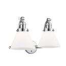 Cone Bath Vanity Light shown in the Polished Chrome finish with a Matte White shade
