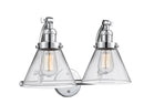 Innovations Lighting Large Cone 2-100 watt 18 inch Polished Chrome Clear Glass 180 Degree Adjustable Swivels 5152WPCG42