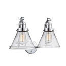 Cone Bath Vanity Light shown in the Polished Chrome finish with a Clear shade