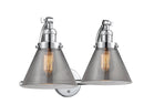 Innovations Lighting Large Cone 2-100 watt 18 inch Polished Chrome Smoked glass 180 Degree Adjustable Swivels 5152WPCG43