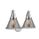 Cone Bath Vanity Light shown in the Polished Chrome finish with a Plated Smoke shade