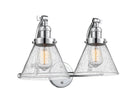 Innovations Lighting Large Cone 2-100 watt 18 inch Polished Chrome Seedy glass 180 Degree Adjustable Swivels 5152WPCG44