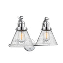 Cone Bath Vanity Light shown in the Polished Chrome finish with a Seedy shade