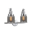 Bell Bath Vanity Light shown in the Polished Chrome finish with a Plated Smoke shade