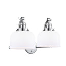 Bell Bath Vanity Light shown in the Polished Chrome finish with a Matte White shade