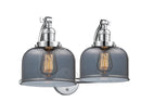 Innovations Lighting Large Bell 2-100 watt 18 inch Polished Chrome Smoked glass 180 Degree Adjustable Swivels 5152WPCG73