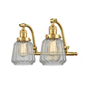 Chatham Bath Vanity Light shown in the Satin Gold finish with a Clear shade