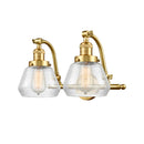 Fulton Bath Vanity Light shown in the Satin Gold finish with a Clear shade