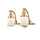 Canton Bath Vanity Light shown in the Satin Gold finish with a Matte White shade