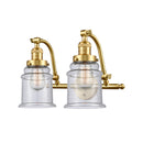 Canton Bath Vanity Light shown in the Satin Gold finish with a Seedy shade