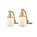 Bell Bath Vanity Light shown in the Satin Gold finish with a Matte White shade