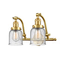 Bell Bath Vanity Light shown in the Satin Gold finish with a Seedy shade