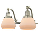 Fulton Bath Vanity Light shown in the Brushed Satin Nickel finish with a Matte White shade