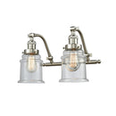 Canton Bath Vanity Light shown in the Brushed Satin Nickel finish with a Clear shade