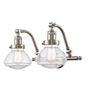 Olean Bath Vanity Light shown in the Brushed Satin Nickel finish with a Clear shade
