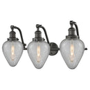 Geneseo Bath Vanity Light shown in the Oil Rubbed Bronze finish with a Clear Crackled shade