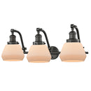 Fulton Bath Vanity Light shown in the Oil Rubbed Bronze finish with a Matte White shade
