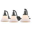 Cone Bath Vanity Light shown in the Oil Rubbed Bronze finish with a Matte White shade