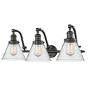 Cone Bath Vanity Light shown in the Oil Rubbed Bronze finish with a Seedy shade