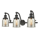 Bell Bath Vanity Light shown in the Oil Rubbed Bronze finish with a Silver Plated Mercury shade
