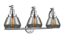 Innovations Lighting Fulton 3-100 watt 28 inch Polished Chrome Smoked glass 180 Degree Adjustable Swivels 5153WPCG173