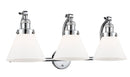 Innovations Lighting Large Cone 3-100 watt 28 inch Polished Chrome Matte White Cased glass 180 Degree Adjustable Swivels 5153WPCG41