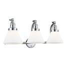 Cone Bath Vanity Light shown in the Polished Chrome finish with a Matte White shade