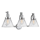 Cone Bath Vanity Light shown in the Polished Chrome finish with a Clear shade
