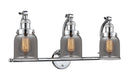 Innovations Lighting Small Bell 3-100 watt 28 inch Polished Chrome Smoked glass 180 Degree Adjustable Swivels 5153WPCG53