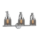 Bell Bath Vanity Light shown in the Polished Chrome finish with a Plated Smoke shade