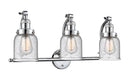 Innovations Lighting Small Bell 3-100 watt 28 inch Polished Chrome Seedy glass 180 Degree Adjustable Swivels 5153WPCG54