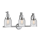 Bell Bath Vanity Light shown in the Polished Chrome finish with a Seedy shade