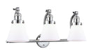 Innovations Lighting Small Cone 3-100 watt 28 inch Polished Chrome Matte White Cased glass 180 Degree Adjustable Swivels 5153WPCG61