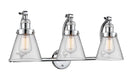 Innovations Lighting Small Cone 3-100 watt 28 inch Polished Chrome Clear glass 180 Degree Adjustable Swivels 5153WPCG62