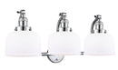 Innovations Lighting Large Bell 3-100 watt 28 inch Polished Chrome Matte White Cased glass 180 Degree Adjustable Swivels 5153WPCG71