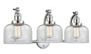 Innovations Lighting Large Bell 3-100 watt 28 inch Polished Chrome Clear glass 180 Degree Adjustable Swivels 5153WPCG72