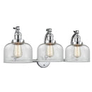 Bell Bath Vanity Light shown in the Polished Chrome finish with a Clear shade