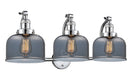 Innovations Lighting Large Bell 3-100 watt 28 inch Polished Chrome Smoked glass 180 Degree Adjustable Swivels 5153WPCG73