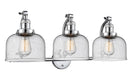 Innovations Lighting Large Bell 3-100 watt 28 inch Polished Chrome Seedy glass 180 Degree Adjustable Swivels 5153WPCG74
