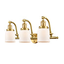 Bell Bath Vanity Light shown in the Satin Gold finish with a Matte White shade