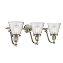Innovations Lighting Small Cone 3 Light Bath Vanity Light Part Of The Franklin Restoration Collection 515-3W-SN-G64
