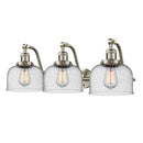 Bell Bath Vanity Light shown in the Brushed Satin Nickel finish with a Seedy shade