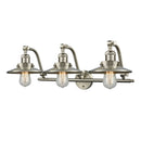 Railroad Bath Vanity Light shown in the Brushed Satin Nickel finish with a Brushed Satin Nickel shade