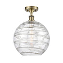 Innovations Lighting Deco Swirl 1 Light 12" Semi-Flush Mount 516-1C-AB-G1213-12